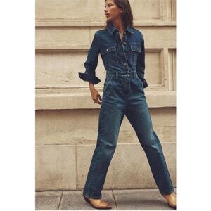 BLOGGER'S FAVE! Zara Front Pocket Denim Jumpsuit in Indigo